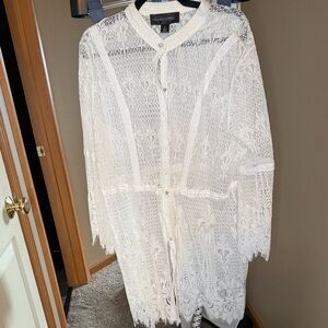 **Like New Colleen Lopez White Lace Overdress - 2X